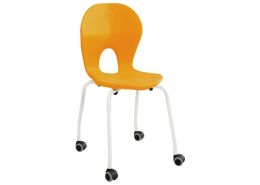 Easy SHELL CHAIR with 4 legs on castors