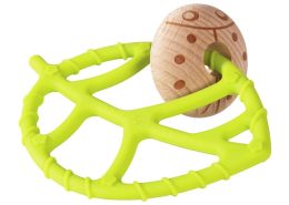 Wood and silicone TEETHING RATTLE Leaf