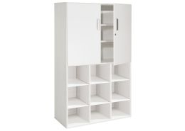 MELAMINE CABINET H: 162 cm - L: 105 cm Top doors, 9 shelves