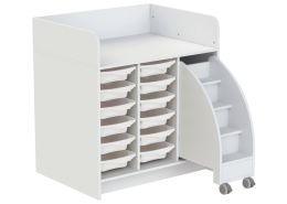 KAZÉO CHANGING TABLE 104 cm 12 stop-containers and 1 set of steps