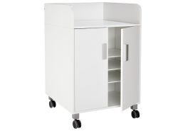 KAZÉO MOBILE CHANGING TABLE L: 70 cm with 6 shelves and 2 doors, with castors