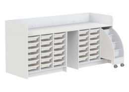 KAZÉO CHANGING TABLE 240 cm 30 stop-containers and 1 set of steps