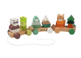 WOODEN TRAIN Walking with animals