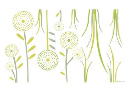 WALL STICKERS Green flowers