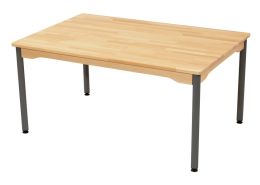 SOLID BEECH TABLE – METAL LEGS – 120x80 cm rectangle
