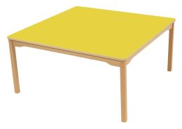 TABLE PLATEAU STRATIFIÉ - PIÉTEMENT BOIS - Carré 120x120 cm