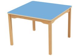 LAMINATED TABLE TOP – WOODEN LEGS – 80x80 cm square