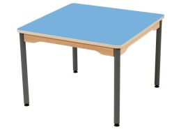 LAMINATED TABLE TOP – GREY METAL LEGS – 80x80 cm square