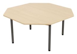 TABLE PLATEAU MÉLAMINÉ - PIÉTEMENT MÉTAL - Octogone Ø 120 cm