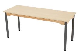 TABLE PLATEAU MÉLAMINÉ - PIÉTEMENT MÉTAL - Rectangle 130x50 cm