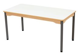 TABLE PLATEAU EFFAÇABLE - PIÉTEMENT MÉTAL - Rectangle 120x60 cm