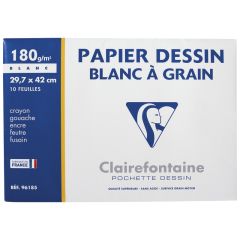 POCHETTE DE PAPIER À DESSIN À GRAIN Clairefontaine A3 180 g