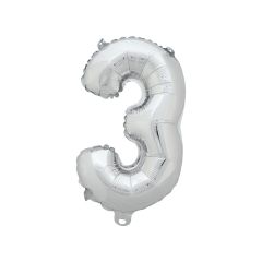 BALLON ZAHLEN SILBER
