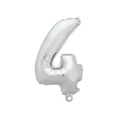 BALLON ZAHLEN SILBER