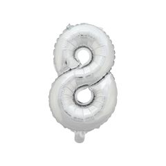 BALLON ZAHLEN SILBER