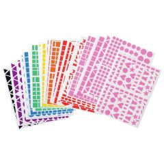 GEOMETRISCHE STICKER IN VIELEN FORMEN Sortiment mit 9 Formen und 8 Farben