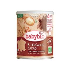 5 Céréales Cacao Riz, Blé, Avoine, Seigle, Quinoa - 220 g