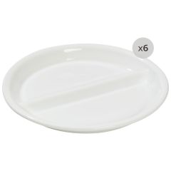 SERVIES IN GEHARD GLAS WIT Borden met 2 vakken