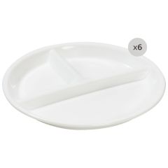 STOVIGLIE IN VETRO TEMPERATO BIANCO Piatti a 3 scomparti