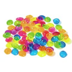 COQUILLAGES TACTILES TRANSPARENTS Fluo L: 4 cm
