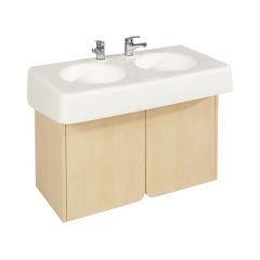 DOPPELTER KUNSTSTOFF-WASCHBECKENSCHRANK H: 65 cm