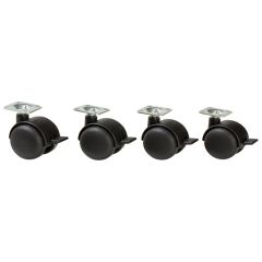 LOT de 4 roulettes avec freins pour meubles BABI UP