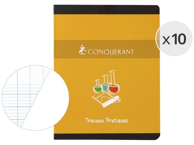 LOT DE 10 CAHIERS DE TRAVAUX PRATIQUES 17x22 cm - 96 pages