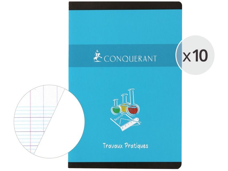 LOT DE 10 CAHIERS DE TRAVAUX PRATIQUES 21x29,7 cm - 96 pages