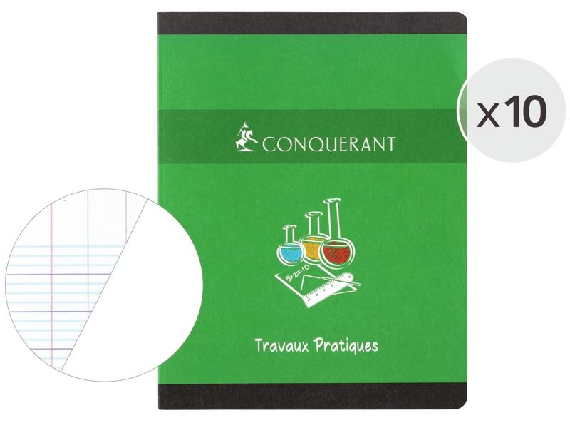 LOT DE 10 CAHIERS DE TRAVAUX PRATIQUES 17x22 cm - 64 pages