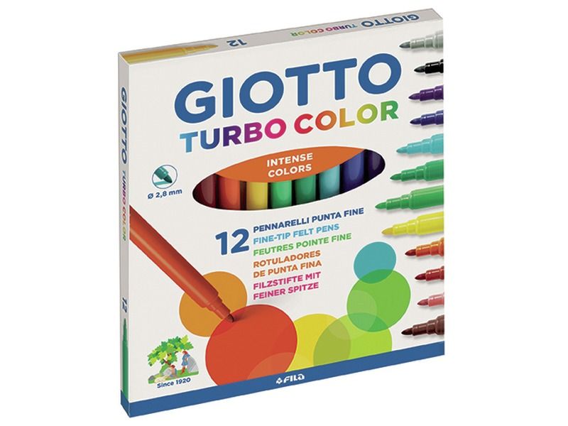 Turbo Color MEDIUM TIP FELT PENS Case of 12