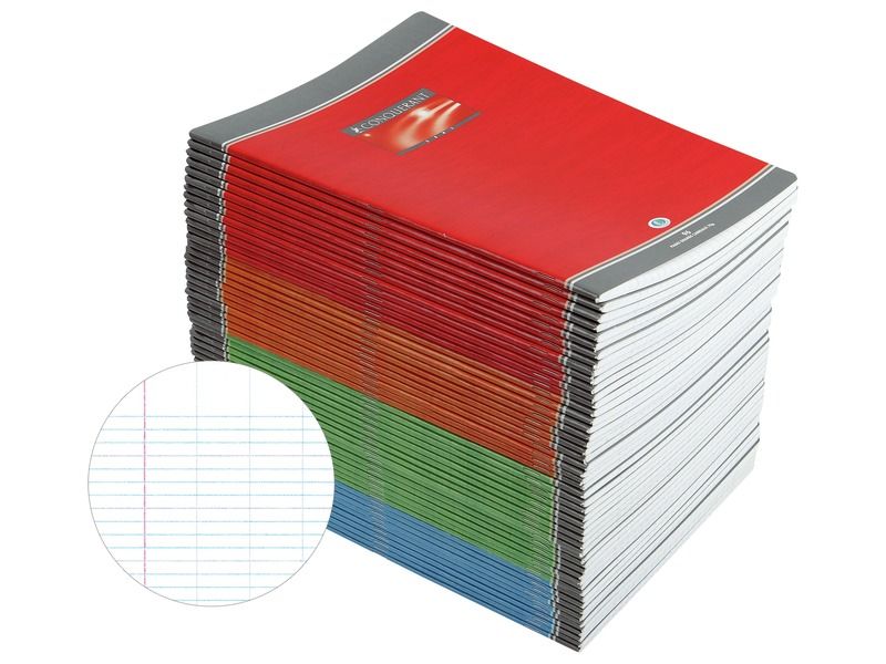 Lot de 5 cahiers - 24x32(cm) - Grands carreaux - 96 pages