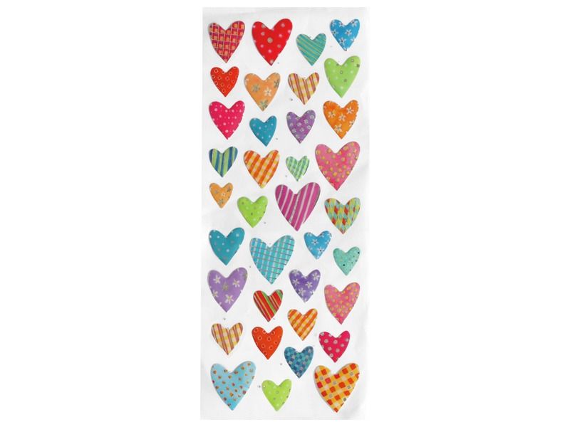 LAMINATED TEXTURED STICKERS Hearts