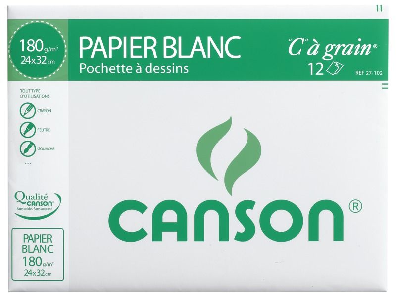 POCHETTE CANSON Papier à grain A4+ 180 g