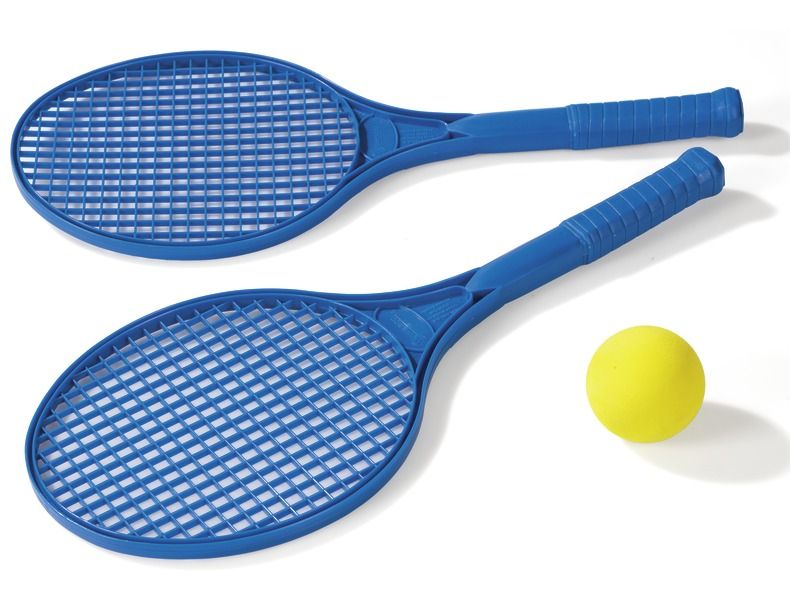 PAAR RACKETS MET ROOSTER EN LANGE STEEL