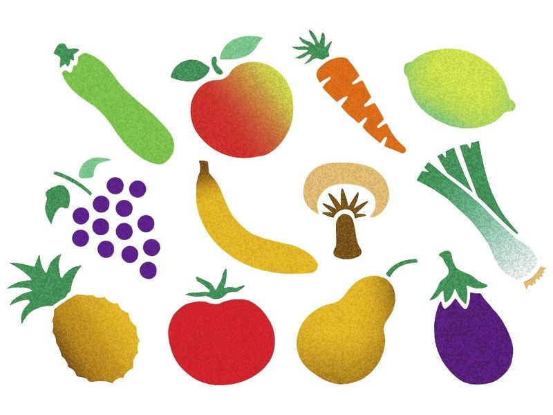 STENCILS Fruits and vegetables
