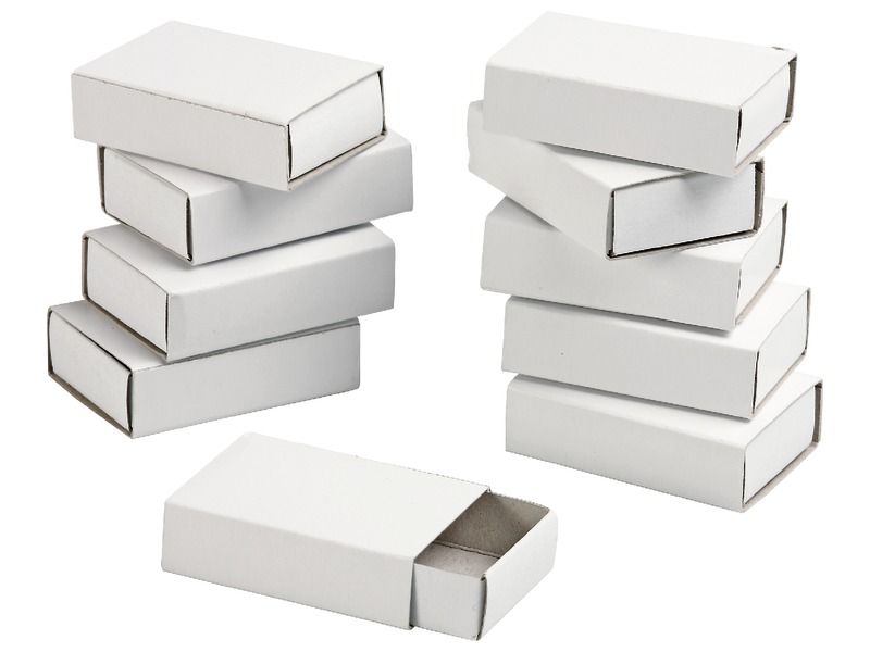 Boîtes format allumettes vide à décorer - 5,3 x 3,6 x 1,5 cm - 12 pcs -  Boîte d'allumettes vide à décorer - Creavea