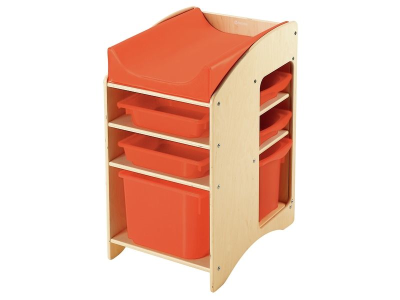 VERZORGINGSMEUBEL Basic + 6 PLASTIC OPBERGBAKKEN + KUSSEN HOGE RANDEN