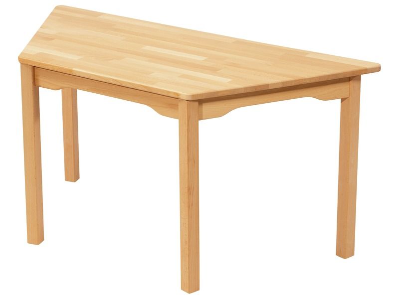 TABLE EN HÊTRE MASSIF NATURE - PIÉTEMENT BOIS - Trapèze 120x60 cm