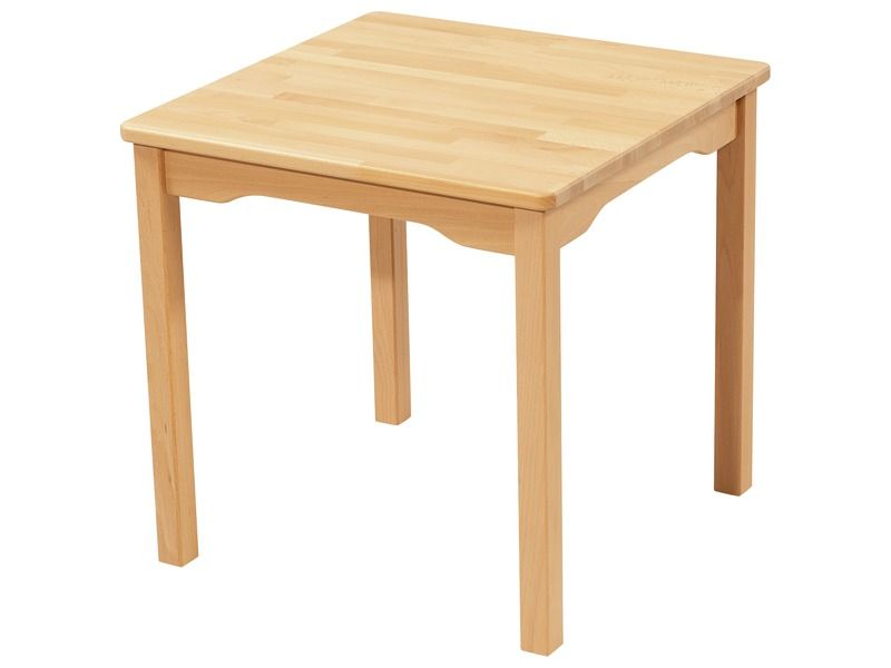 SOLID BEECH TABLE – WOODEN LEGS – 60x60 cm square