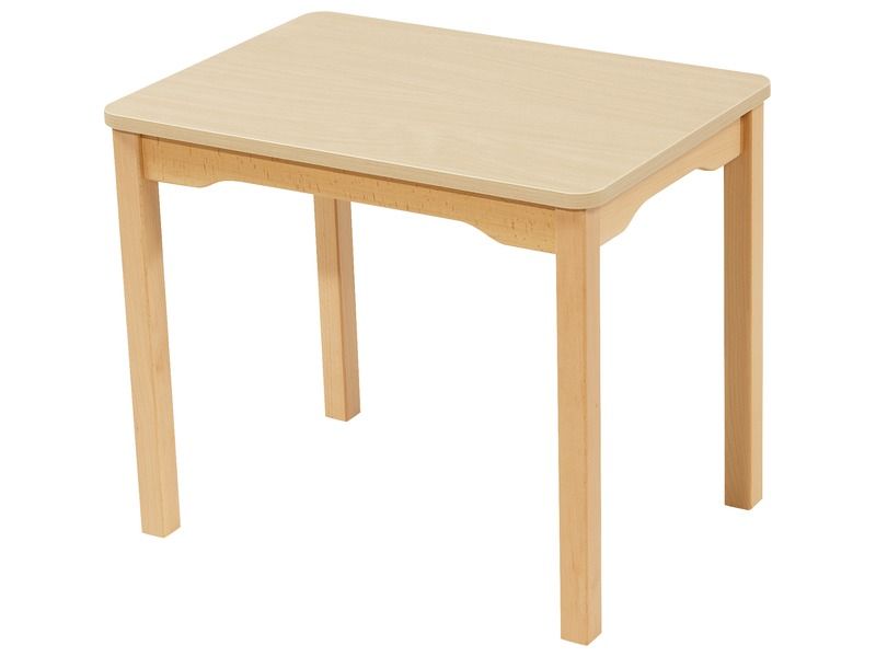 TABLE PLATEAU STRATIFIÉ - PIÉTEMENT EN BOIS - Rectangle 70x50 cm