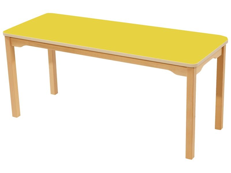 TABLE PLATEAU STRATIFIÉ - PIÉTEMENT BOIS - Rectangle 130x50 cm