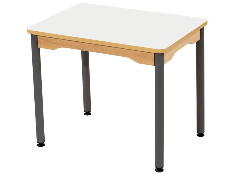 TABLE PLATEAU STRATIFIÉ - PIÉTEMENT MÉTAL GRIS - Rectangle 70x50 cm