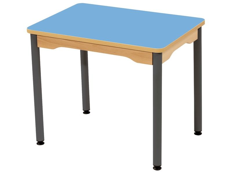 LAMINATED TABLE TOP – GREY METAL LEGS – 70x50 cm rectangle