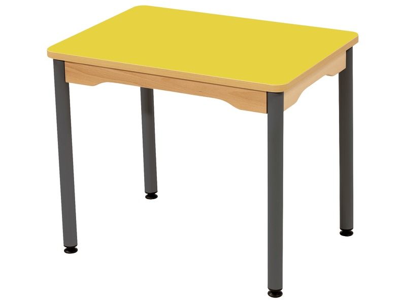 TABLE PLATEAU STRATIFIÉ - PIÉTEMENT MÉTAL GRIS - Rectangle 70x50 cm