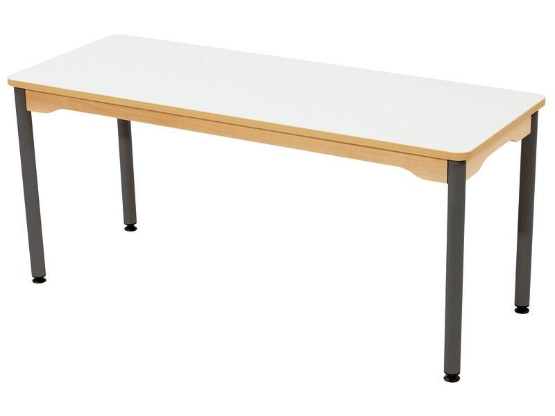 TISCH MIT BESCHICHTETER TISCHPLATTE - METALLFUSSTEIL GRAU - Rechteckig 130x50 cm