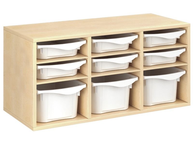 MEUBLE MÉLAMINÉ H: 51 cm - L: 105 cm 9 bacs - 6 étagères