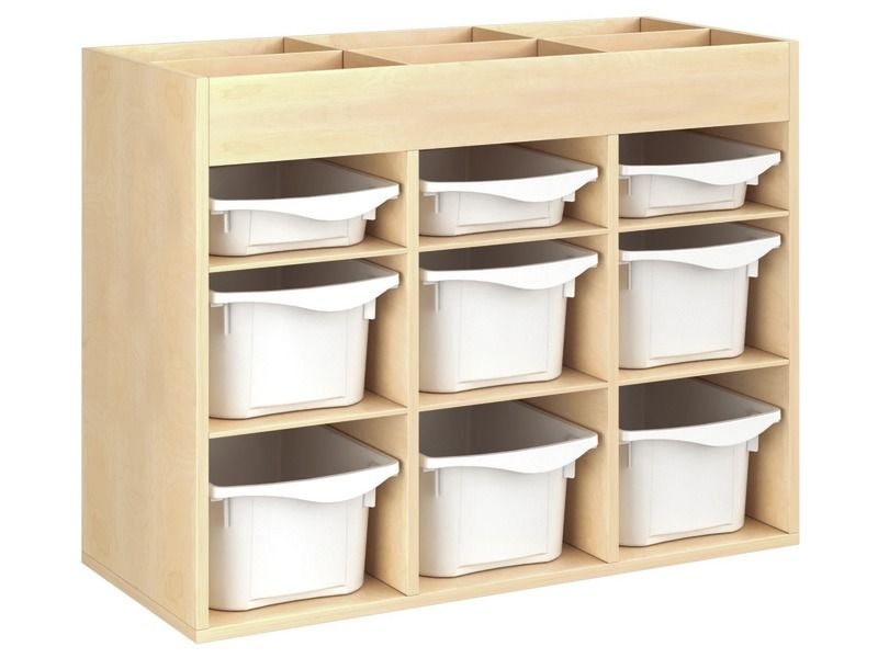 MEUBLE MÉLAMINÉ H: 81 cm - L: 105 cm 9 bacs - 6 étagères