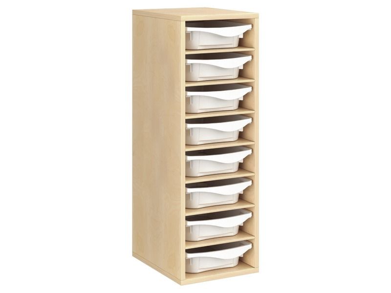 MEUBLE MÉLAMINÉ H: 102 cm - L: 36 cm 8 bacs - 7 étagères