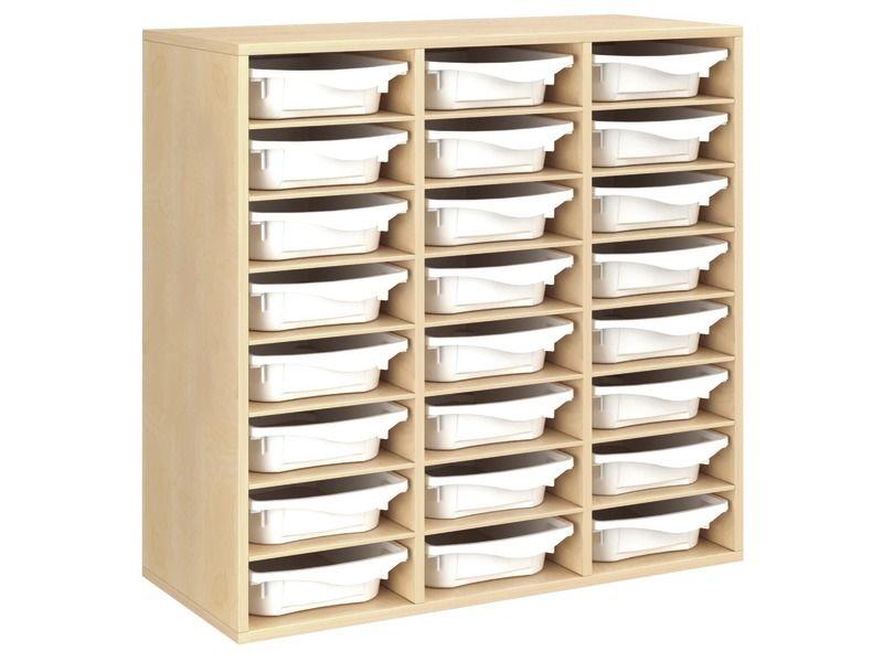 MEUBLE MÉLAMINÉ H: 102 cm - L: 105 cm 24 bacs - 21 étagères