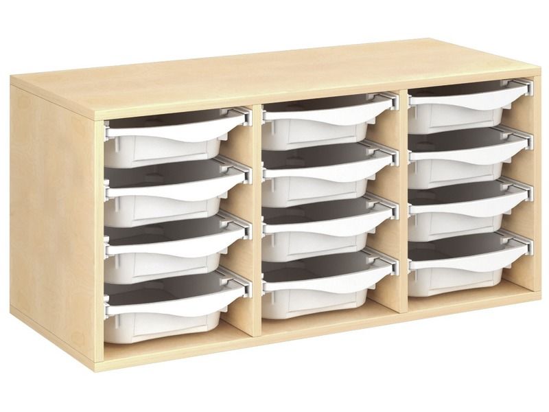 MEUBLE MÉLAMINÉ H: 51 cm - L: 105 cm 12 bacs sur rails
